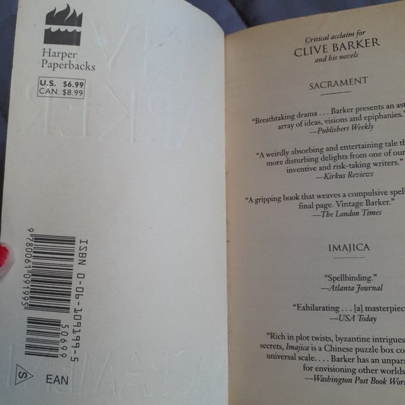 Sacrament By Clive Barker Vintage 1997 Paperback Book Horror - Picture 11 of 14